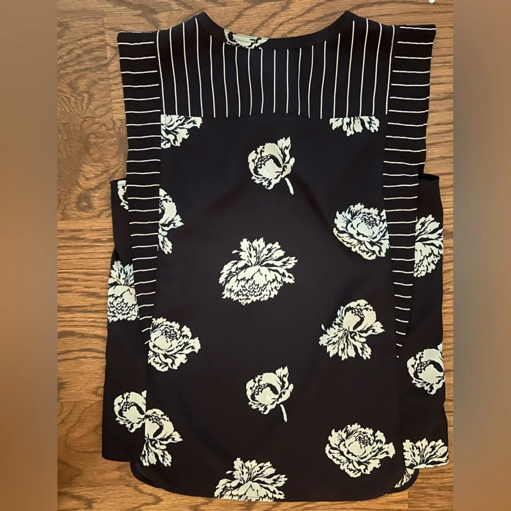 J.Crew Floral and‎ Stripe silk shirt